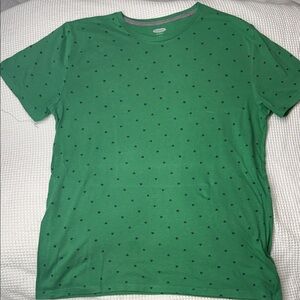 Green Old Navy Shamrock Clover Patterned Men's SS Tee Shirt - Large